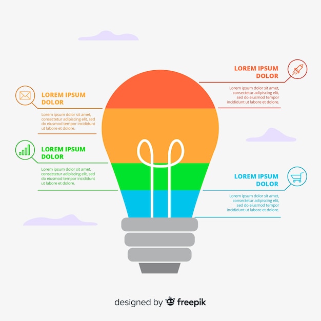 Flat Bulb Infographic – Free Stock Photo, Download for Free