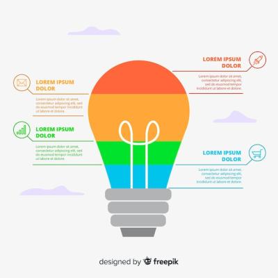 Flat Bulb Infographic – Free Stock Photo, Download for Free