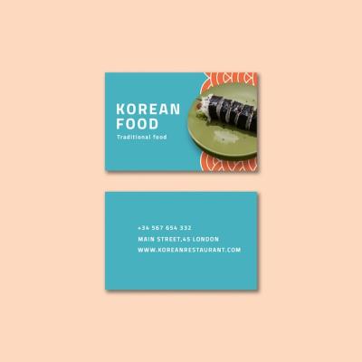Korean Restaurant Business Card Template – Free Download