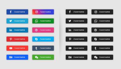 Social Media Button Style Lower Third Collection â Free Download