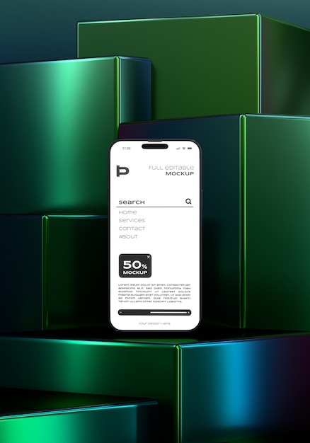 Social Media Post Mockup on Device â Free Download