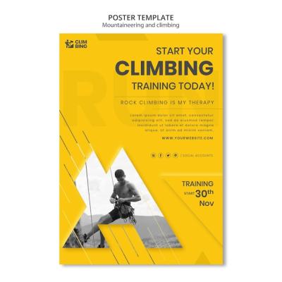 Mountaineering and Climbing Poster Design Template – Free Download