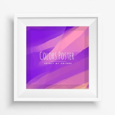 White Frame with Purple Paint Strokes – Free Download