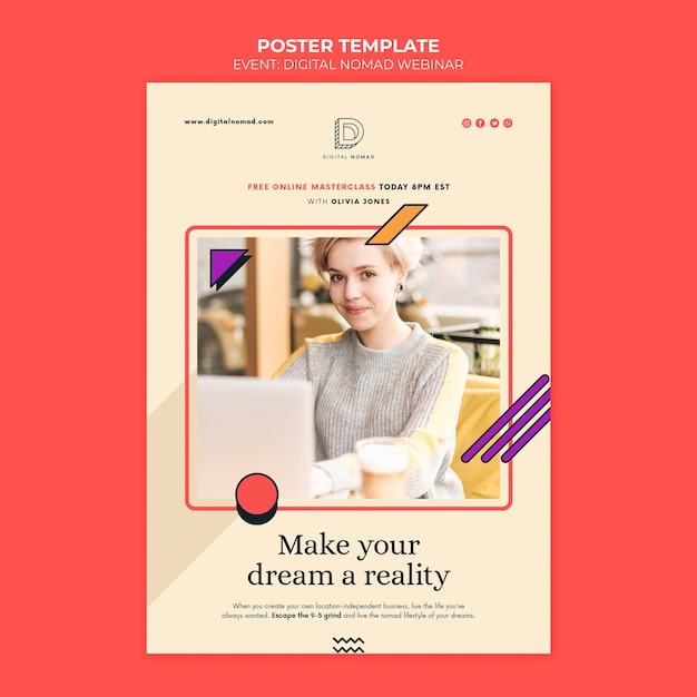 Digital Nomad Print Template – Free Download, Free Stock Photo