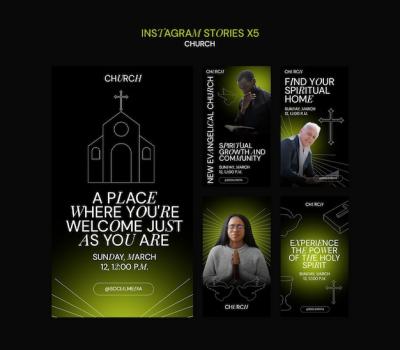 Church Service Instagram Stories Template – Free Download