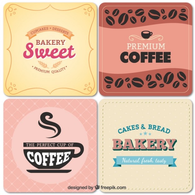 Vintage Style Bakery and Cafe Labels – Free Download