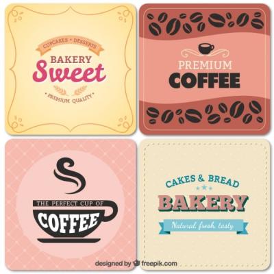 Vintage Style Bakery and Cafe Labels – Free Download