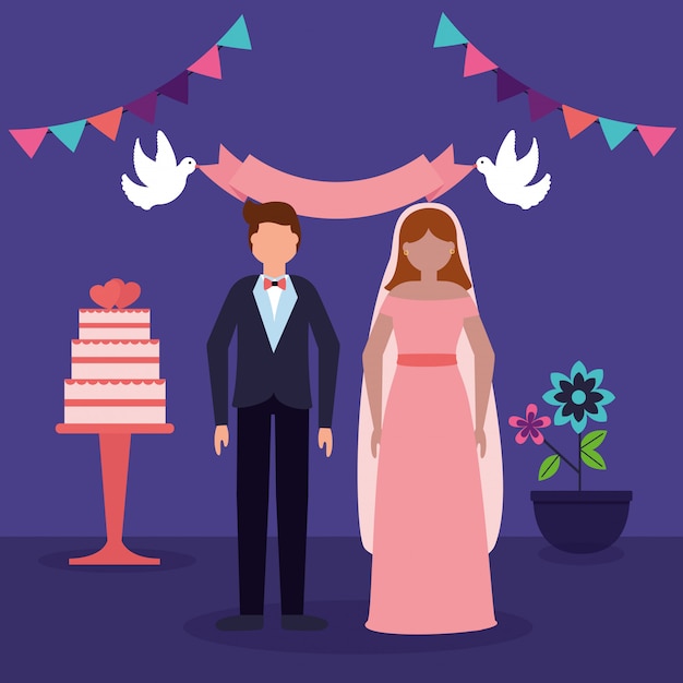 Wedding People in Flat Style – Free Stock Photo, Download for Free