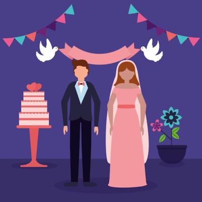 Wedding People in Flat Style – Free Stock Photo, Download for Free