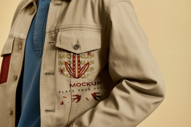 Embroidered Denim Outfit Model Photography – Free Download