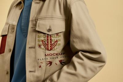Embroidered Denim Outfit Model Photography – Free Download
