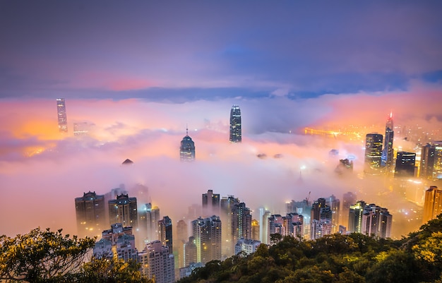 Skyscrapers Embraced by Night Mist â Free Stock Photo, Download Free