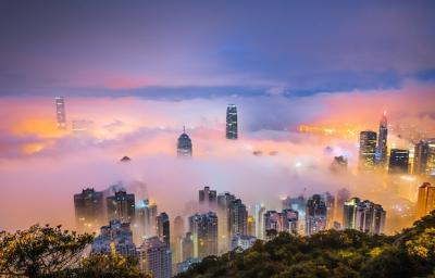 Skyscrapers Embraced by Night Mist â Free Stock Photo, Download Free