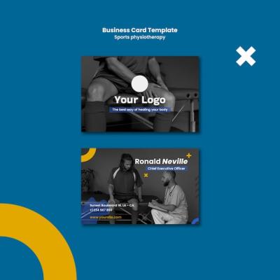 Flat Design Physiotherapy Business Card Template – Free to Download