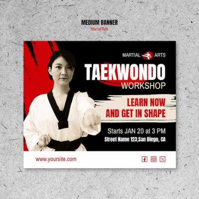 Flat Design Martial Arts Template – Free to Download