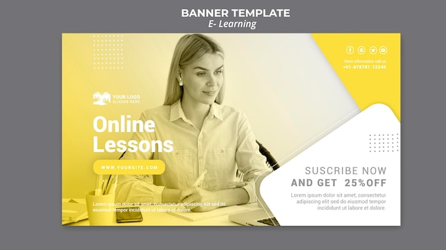 E-Learning Banner Template for Educational Promotions – Free Download