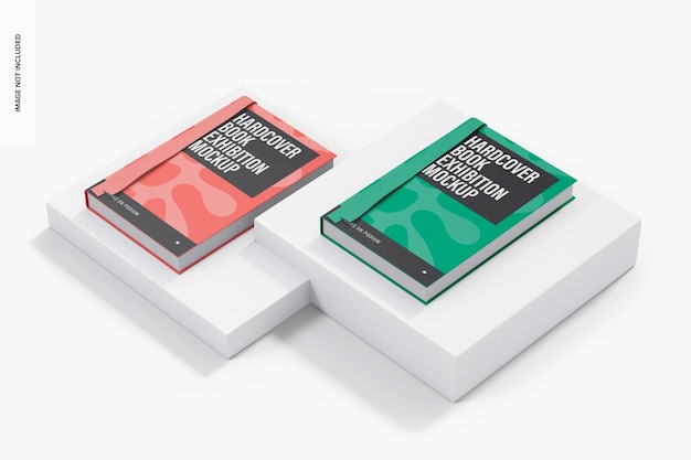 Hardcover Books Exhibition Mockup – Free Download