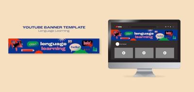 Flat Design Learning Language Template – Free Download