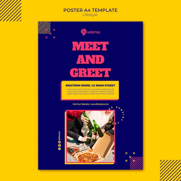 Joyful Lifestyle Poster Template – Download Free Stock Photo