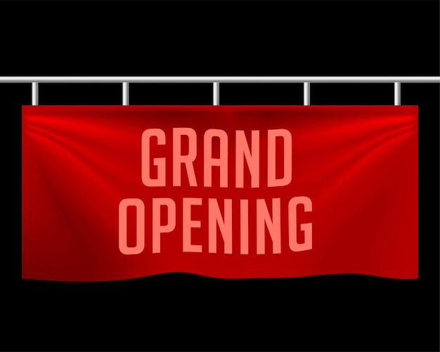 Realistic Grand Opening Banner Design – Free Download