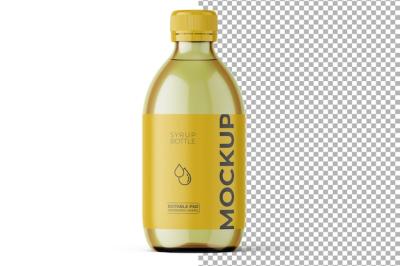 A Round Syrup Green Bottle Mockup – Free Download