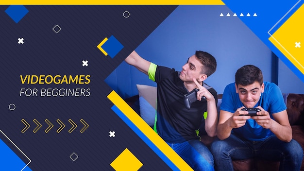 Flat Abstract Gamer YouTube Thumbnail – Free Download