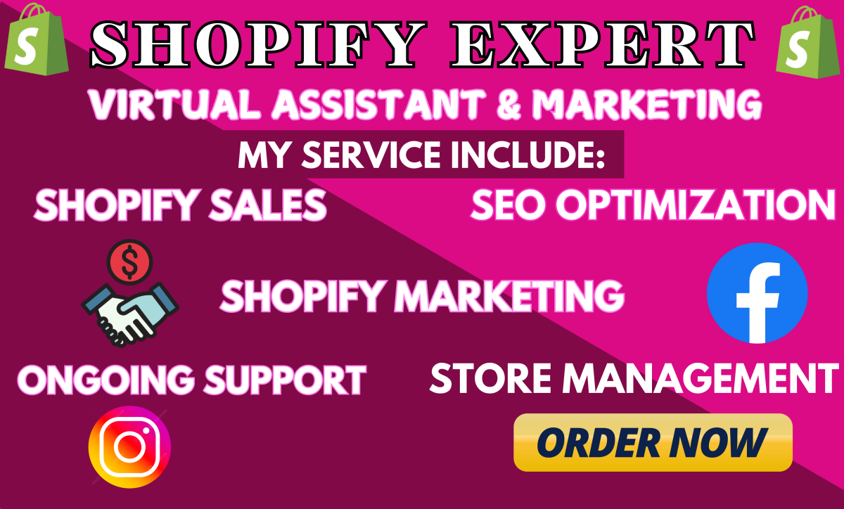 I Will Provide Expert Shopify Virtual Assistance, Marketing, and SEO to Boost Your Shopify Sales