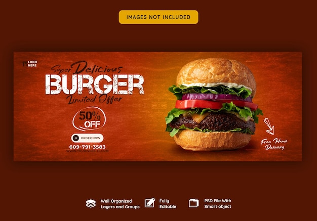 Delicious Burger and Food Menu Facebook Cover Template – Free Download