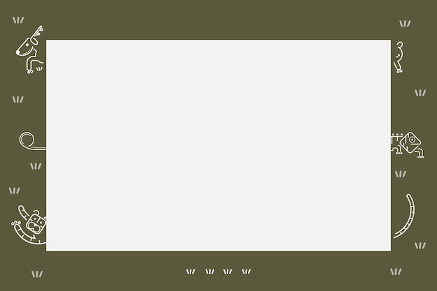 Animal Pattern on Green Card Template Vector – Free Download