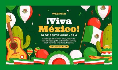 Hand Drawn Webinar Template for Mexico Independence Day Celebration – Free Download