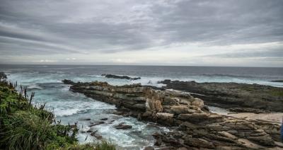 Closeup Shot of Beach Rocks Under a Cloudy Sky – Free Stock Photo for Download
