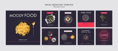 Moody Food Creative Social Media Posts Template – Free Download