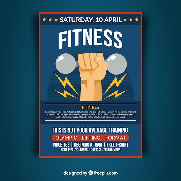 Flat Style Gym Flyer Template – Free Download