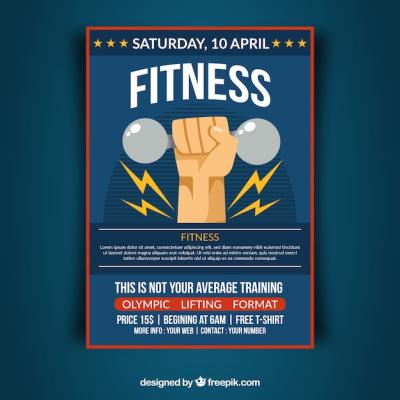 Flat Style Gym Flyer Template – Free Download
