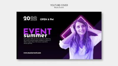 Gradient Music Event YouTube Cover Template – Free Download