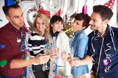 Company Workers Celebrating New Year Together – Free Download