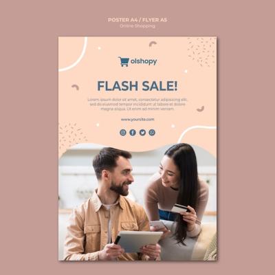 Online Shopping Poster Design – Free Download Stock Photo