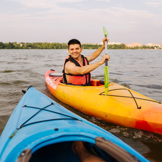 Portrait of Male Kayaker in Action – Free Stock Photo, Download for Free