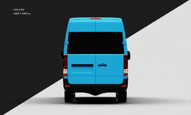 Realistic Shiny Blue Luxury Van from Rear View – Free Download