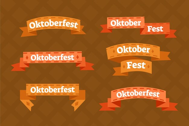 Hand Drawn Oktoberfest Ribbons Collection – Free Stock Photos for Download