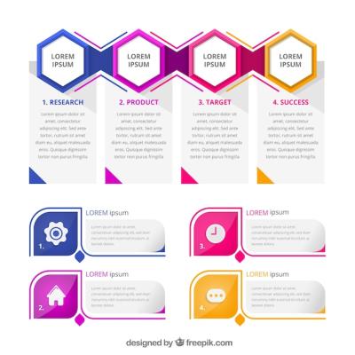 Colorful Flat Style Infographic Elements Collection – Free Download