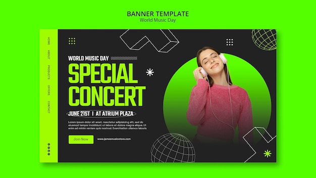 World Music Day Landing Page Template – Download Free Stock Photo