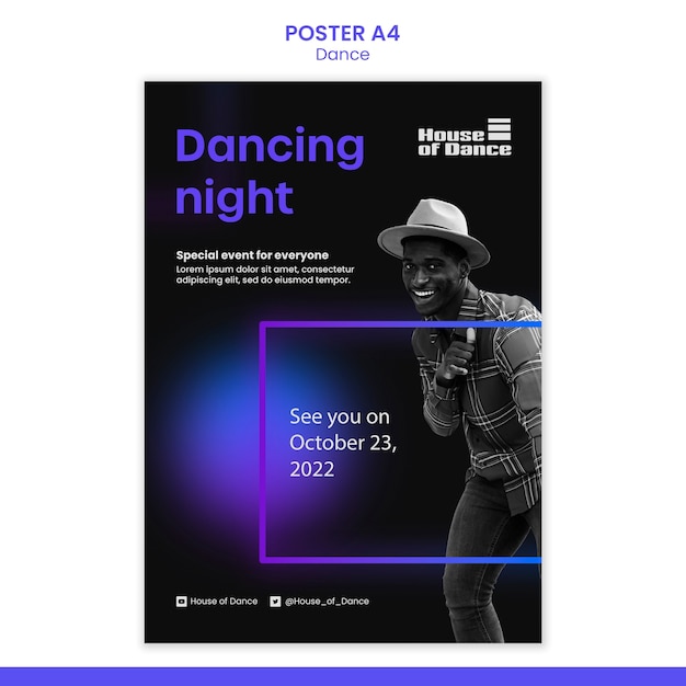 Vertical Poster Template for Dance Classes – Free Download