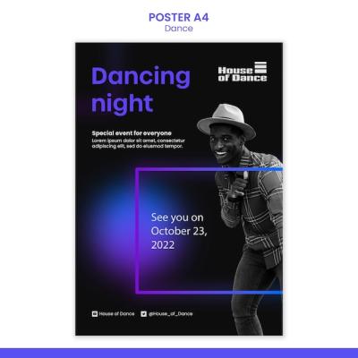 Vertical Poster Template for Dance Classes – Free Download