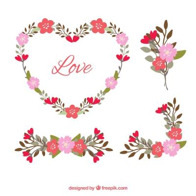 Vintage Floral Details Set for Valentine – Free Download