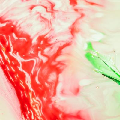 Red Abstract Waves with a Green Drop – Free Stock Photo, Download Free
