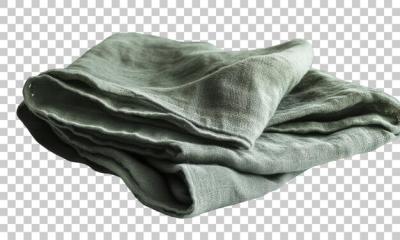 A Green Linen Cloth on a White Surface: Texture and Simplicity – Free Download