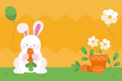 Flat Background for Easter Holiday Celebration – Free to Download