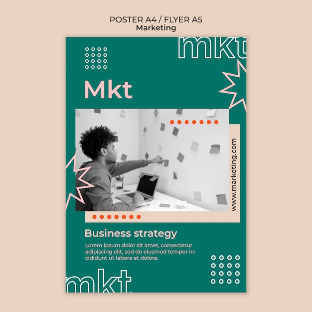 Flat Design Marketing Template – Free Download, Download Free Stock Photo