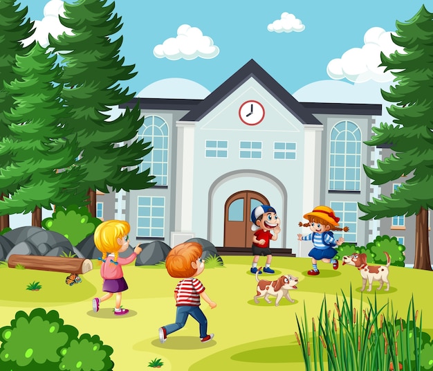 School Scene with Children – Free to Download